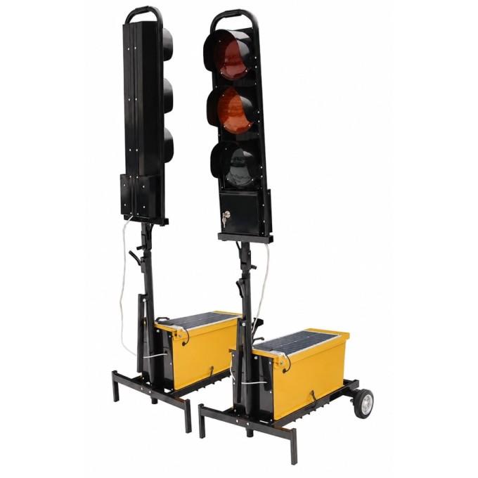 Semafoare lucrari 3 lampi 200mm diametru - alimentare solara 30W Semafoare lucrari 3 lampi 200mm diametru - alimentare solara 30W